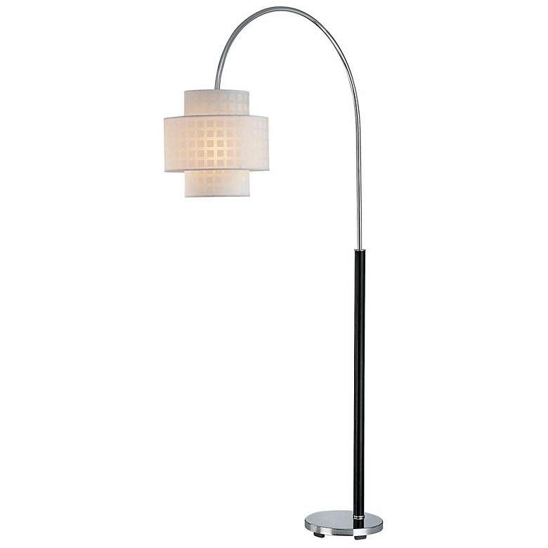 Image 1 Lite Source Olina Chrome and Leather Wrap Arch Floor Lamp