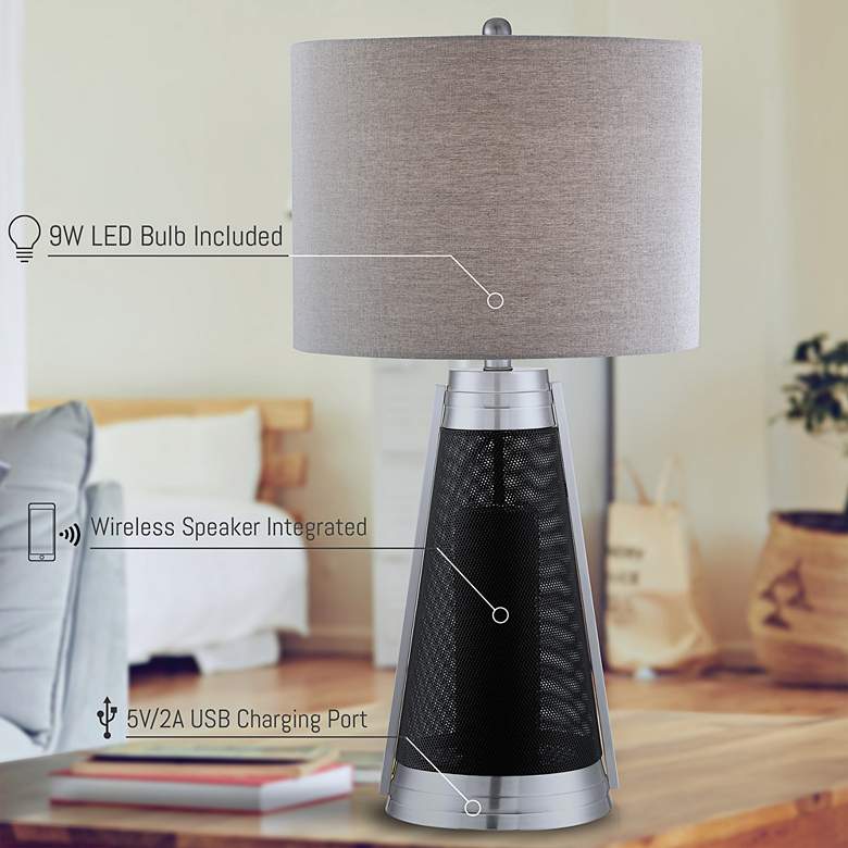 Image 6 Lite Source Olson 28 1/4" Black Metal LED Table Lamp with USB Port more views
