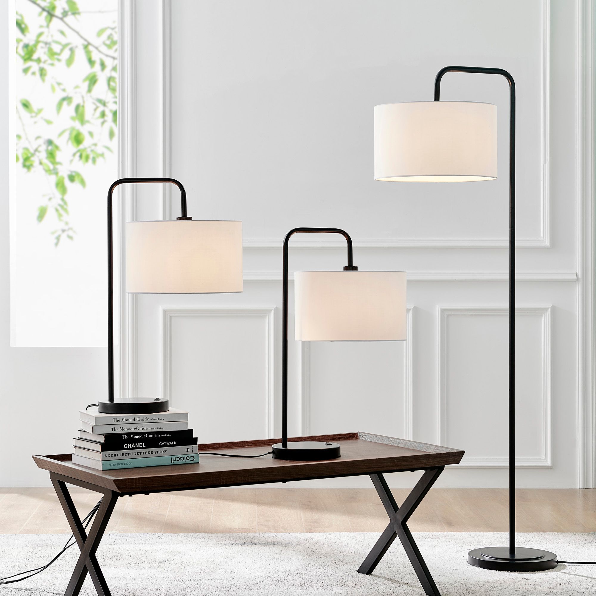 standard lamp and matching table lamp