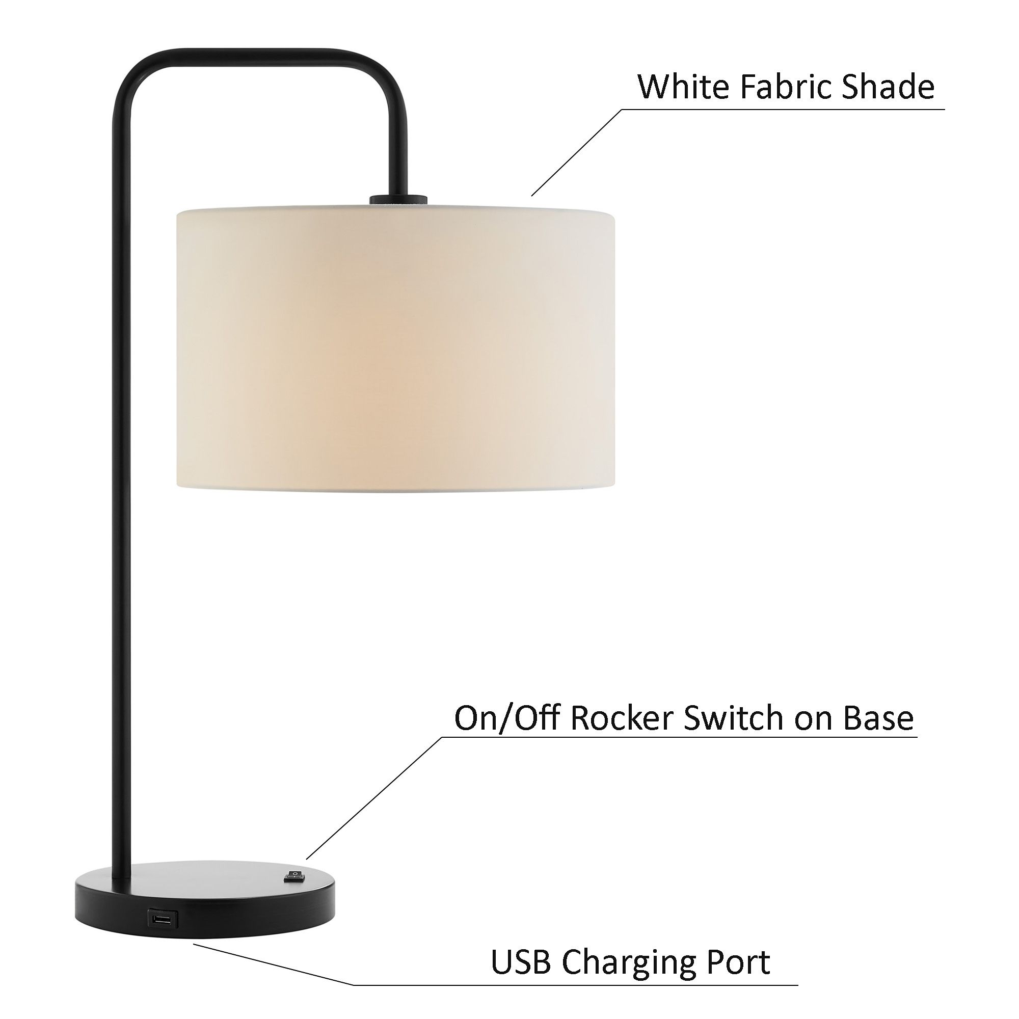 Lite Source Orea Matte Black Metal Floor and Table Lamps Set of 3