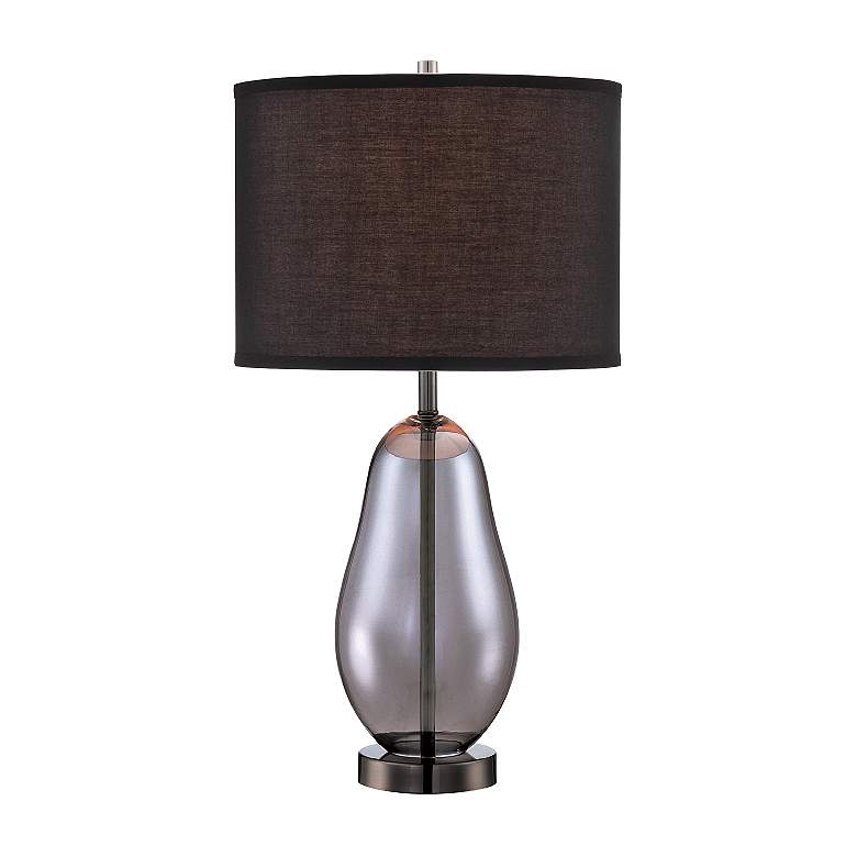 Image 1 Lite Source Ovadia Smoked Chrome Glass Table Lamp
