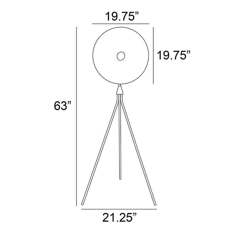 Image 4 Lite Source Pahana 63" High Black Disc Modern Tripod Floor Lamp more views