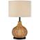 Lite Source Paige 30" Woven Rattan Table Lamp with Night Light