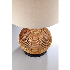 Image2 of Lite Source Paige Woven Rattan Table Lamp with Night Light more views