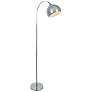 2_Lite Source Palesa 65 1/2" Polished Steel Dome Floor Lamp more views