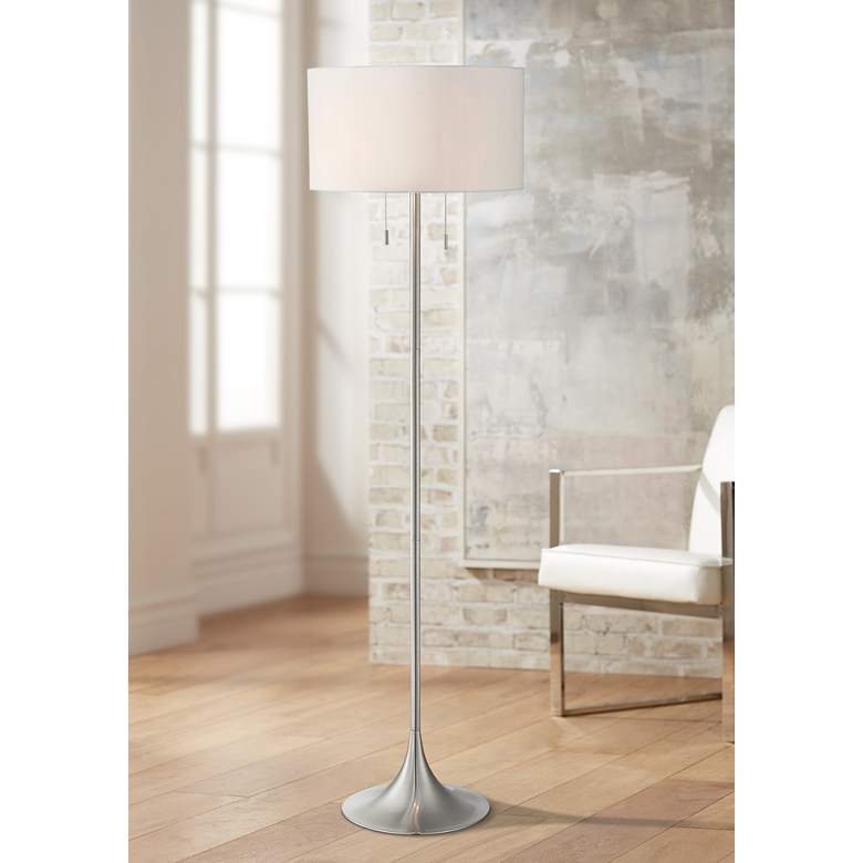 Image 1 Lite Source Palmilla Brushed Nickel Metal Floor Lamp