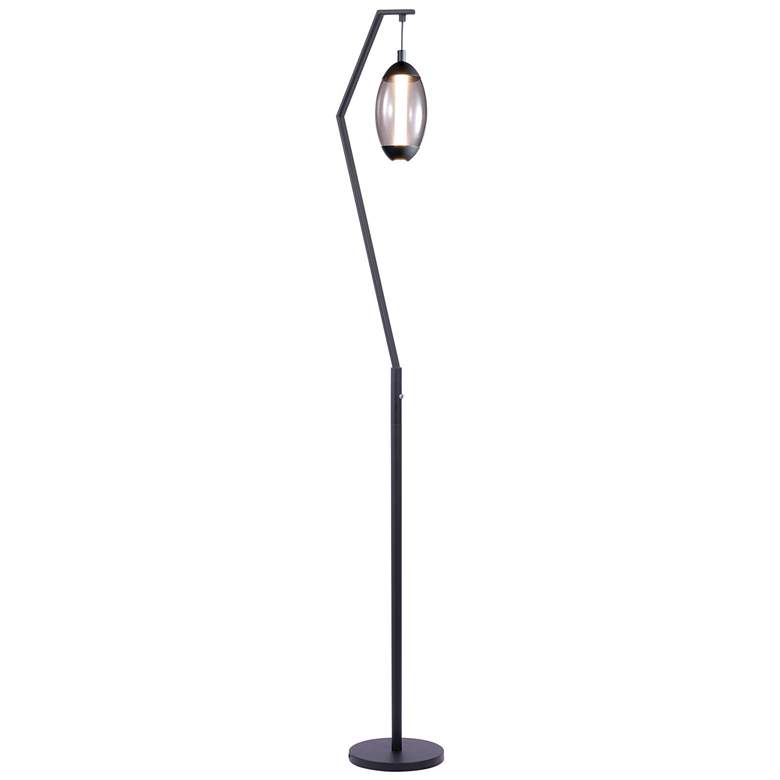 Image 1 Lite Source Palta 63" High Black Finish Angled Arm LED Floor Lamp