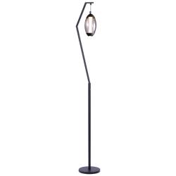 Lite Source Palta 63" High Black Finish Angled Arm LED Floor Lamp
