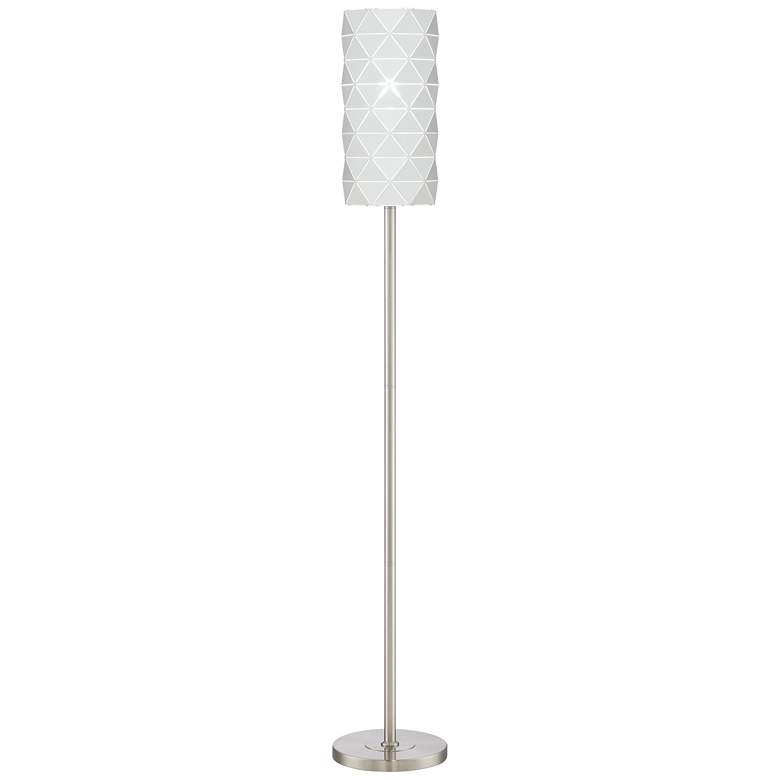 Image 1 Lite Source Pandora 63 inch Nickel and Textured White Modern Floor Lamp