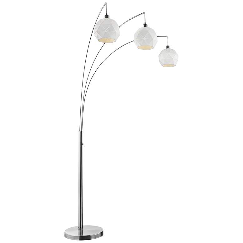 Image 1 Lite Source Pandora 85" High Brushed Nickel 3-Light Arc Floor Lamp