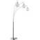 Lite Source Pandora 85" High Brushed Nickel 3-Light Arc Floor Lamp