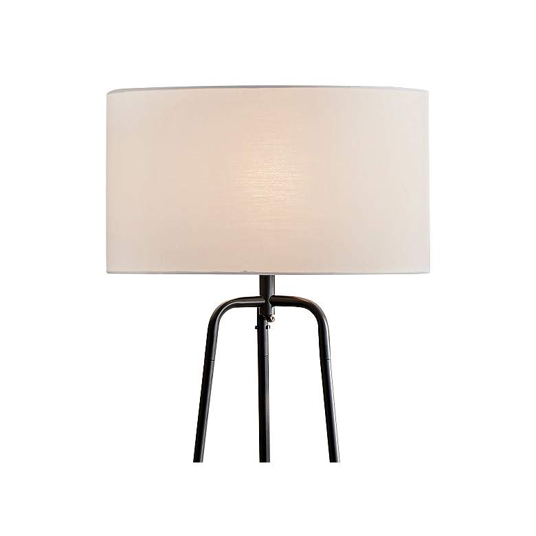 Image 2 Lite Source Patterson 62" Black Finish Shelf Tripod Floor Lamp more views