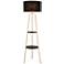 Lite Source Patterson 62" Gold and Black Tripod Shelf Floor Lamp
