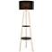 Lite Source Patterson 62" Gold and Black Tripod Shelf Floor Lamp