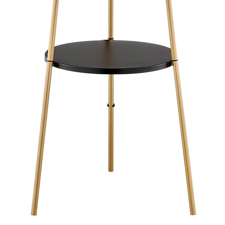Image 4 Lite Source Patterson 62 inch Gold and Black Tripod Shelf Floor Lamp more views