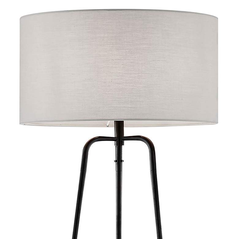 Image 3 Lite Source Patterson 62 inch Gray and Black Shelf Tripod Floor Lamp more views