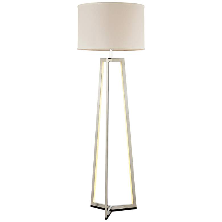 Image 2 Lite Source Pax 61 inch Chrome Tripod Floor Lamp with LED Night Light