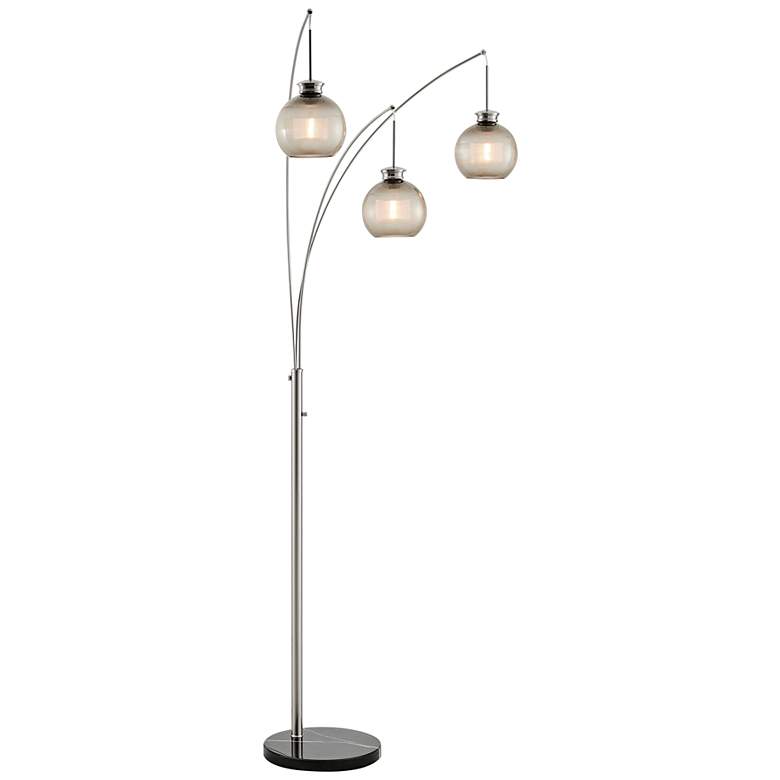 Image 2 Lite Source Philis Brushed Nickel 3-Light Arc Floor Lamp