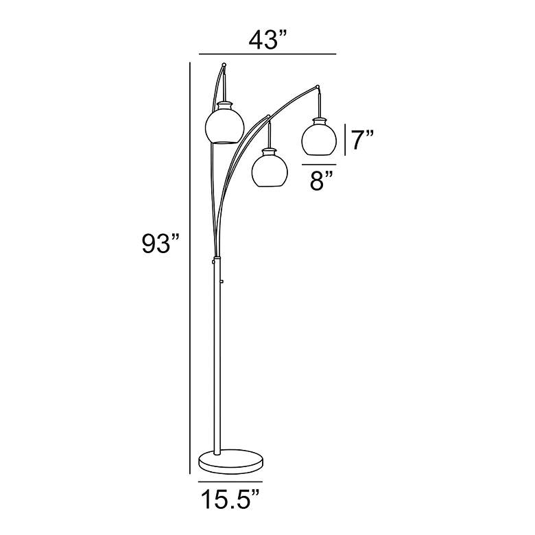 Image 4 Lite Source Philis Brushed Nickel 3-Light Arc Floor Lamp more views