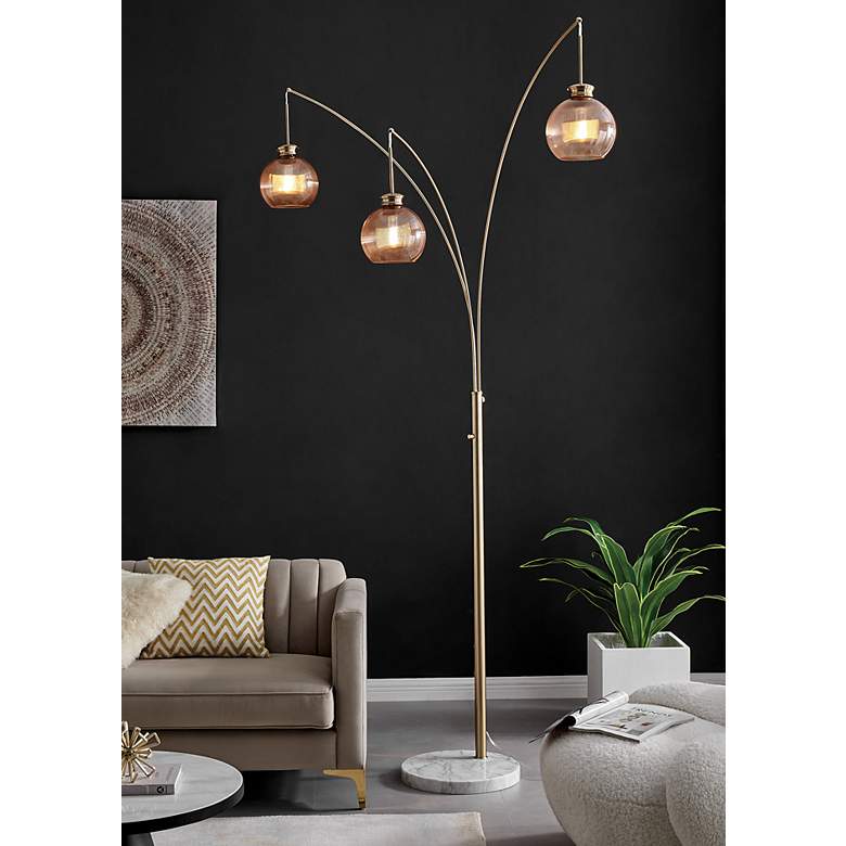 Image 1 Lite Source Philis Gold 3-Light Arc Floor Lamp