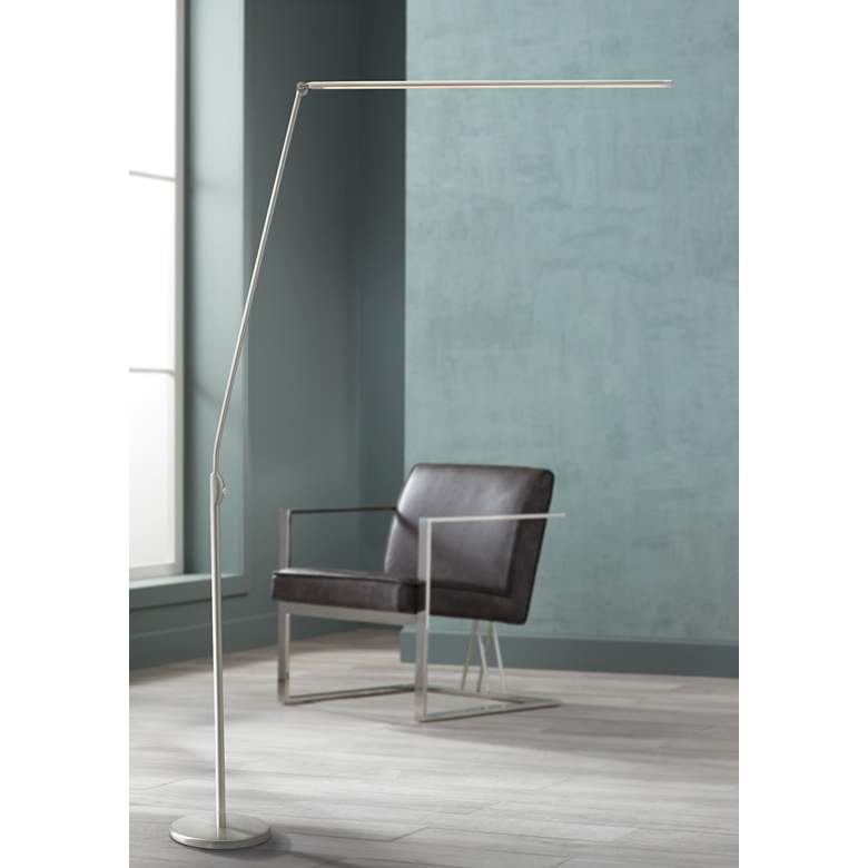 Image 1 Lite Source Pontus 82 1/2" Brushed Nickel LED Modern Floor Lamp