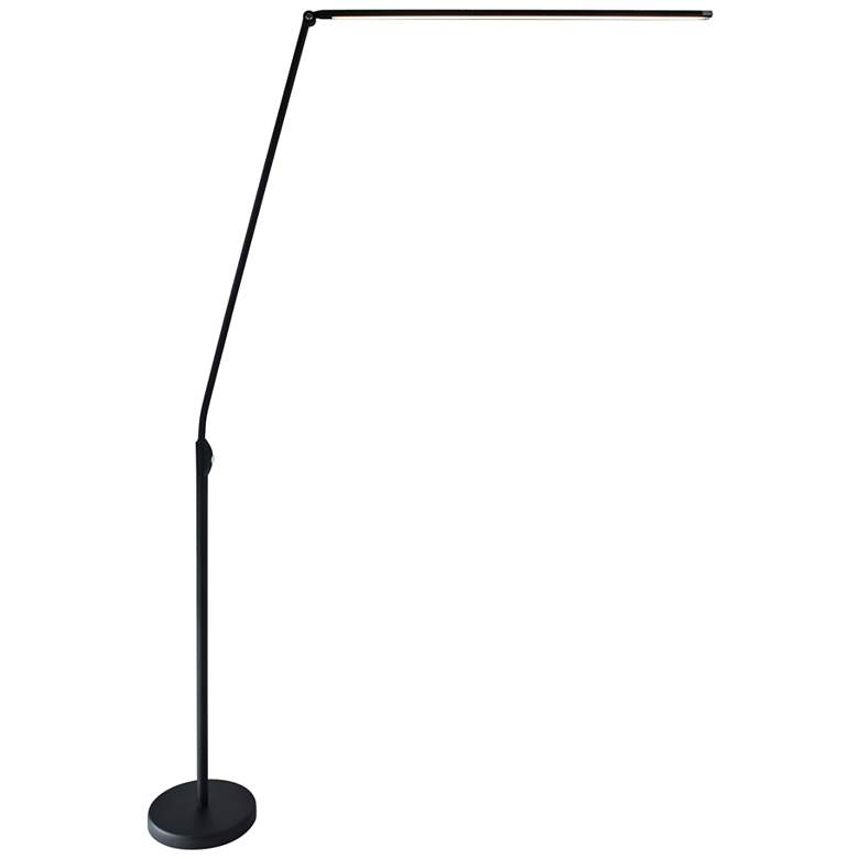 Image 1 Lite Source Pontus 82 1/2" Modern Satin Black LED Reading Floor Lamp