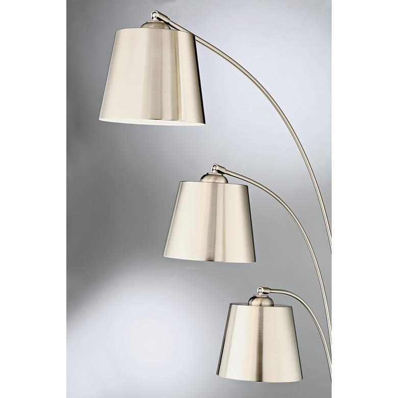 Image 2 Lite Source Quana 76 1/2 inch Brushed Nickel 3-Light Modern Arc Floor Lamp more views