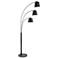 Lite Source Quana Black 3-Light Modern Arc Floor Lamp