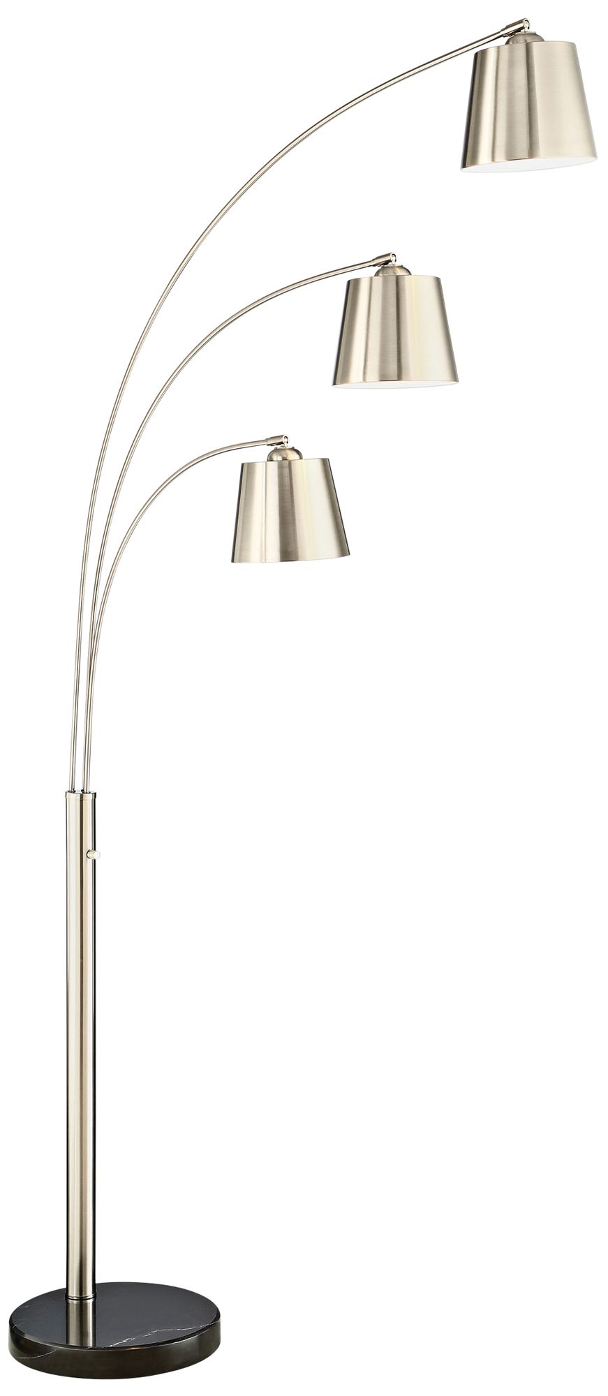 Lite Source Quana Brushed Nickel 3-Light Modern Arc Floor Lamp