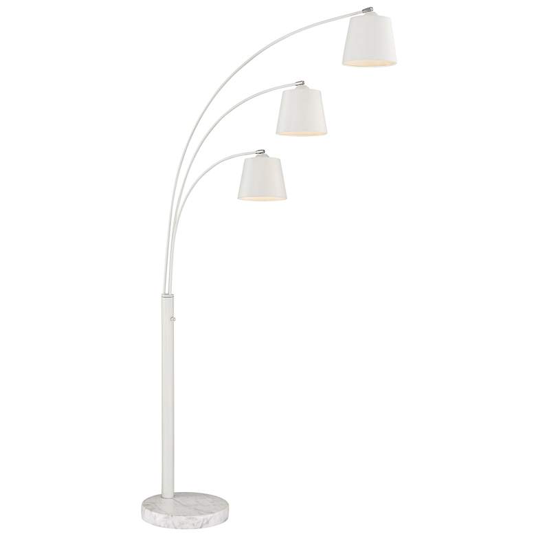 Image 1 Lite Source Quana White 3-Light Arc Floor Lamp