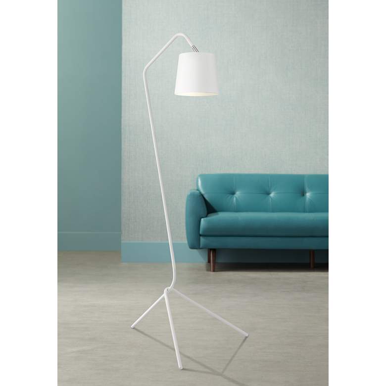 Image 1 Lite Source Quana White Metal Linear Tripod Floor Lamp