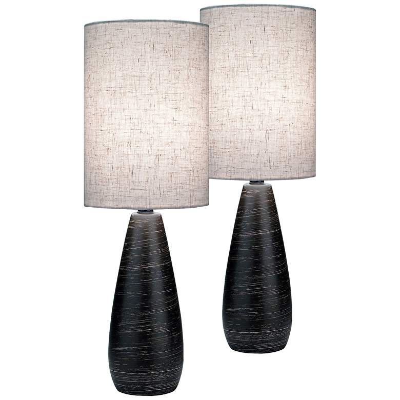 Image 1 Lite Source Quatro 17 1/2 inch Modern Bronze Ceramic Accent Lamps Set of 2