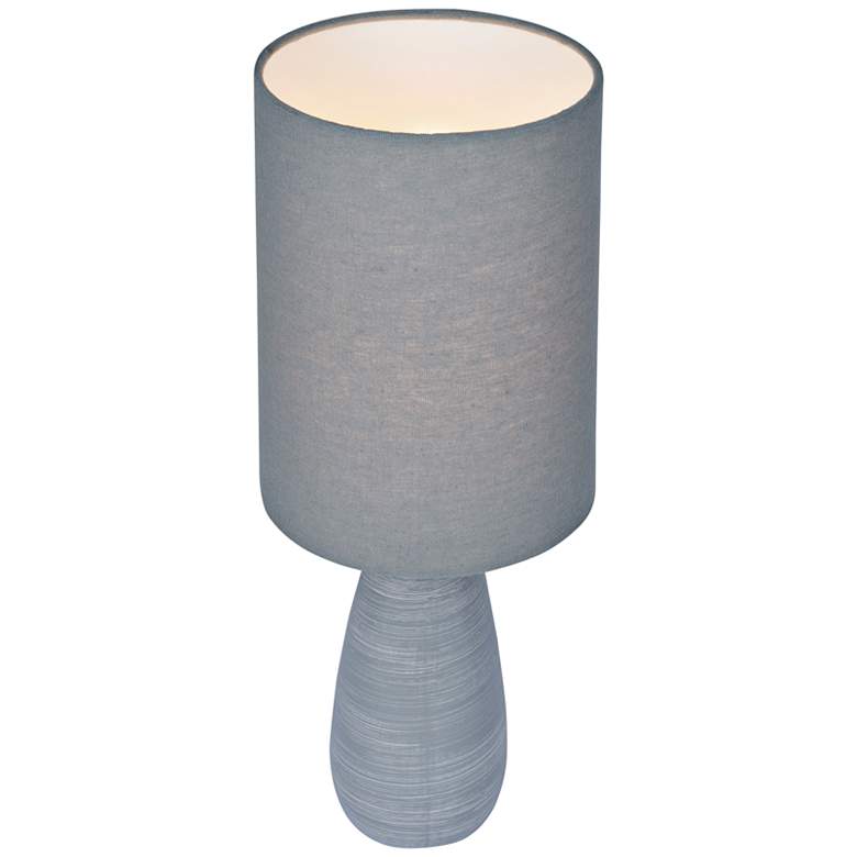Image 2 Lite Source Quatro 17" Gray Shade Gray Ceramic Accent Table Lamp more views