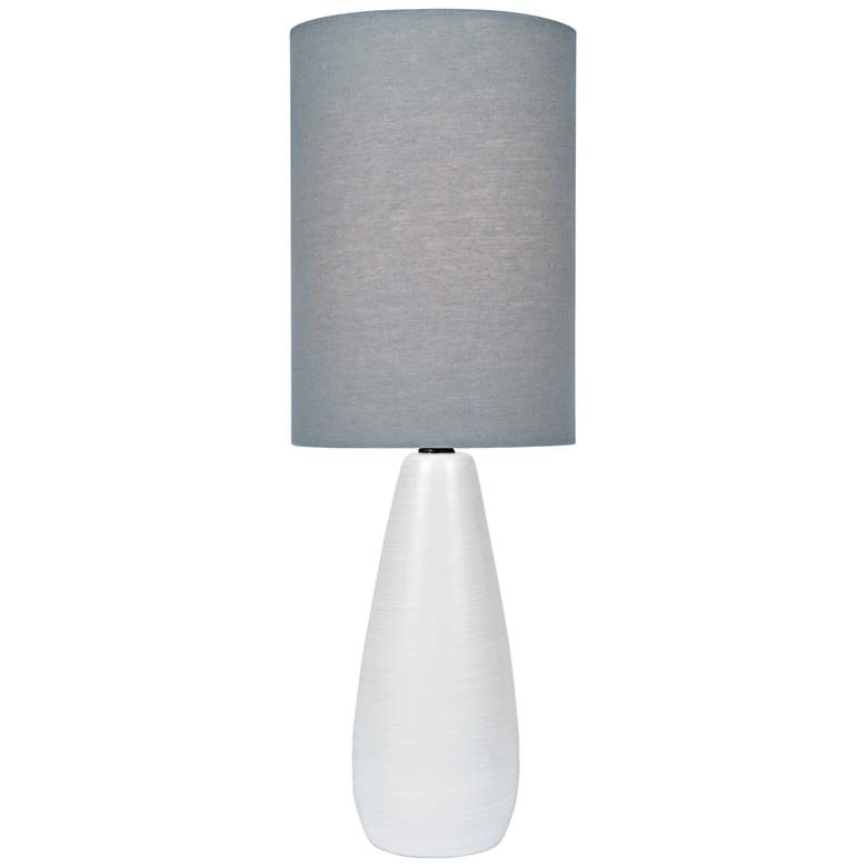 Image 1 Lite Source Quatro 17" Gray Shade White Ceramic Accent Table Lamp