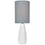1_Lite Source Quatro 17" Gray Shade White Ceramic Accent Table Lamp