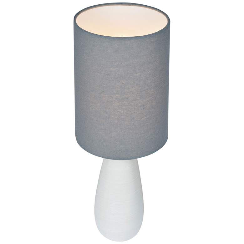 Image 2 Lite Source Quatro 17 inch Gray Shade White Ceramic Accent Table Lamp more views
