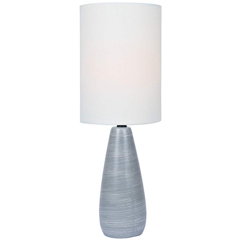 Image 1 Lite Source Quatro 17 inch White Shade Gray Ceramic Accent Table Lamp