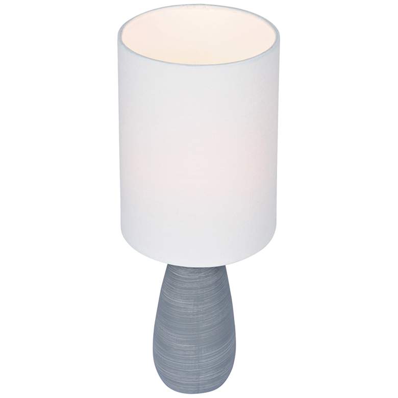 Image 2 Lite Source Quatro 17 inch White Shade Gray Ceramic Accent Table Lamp more views