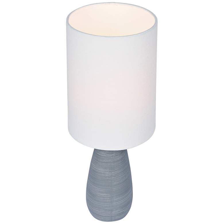 Image 2 Lite Source Quatro 17" White Shade Gray Ceramic Accent Table Lamp more views