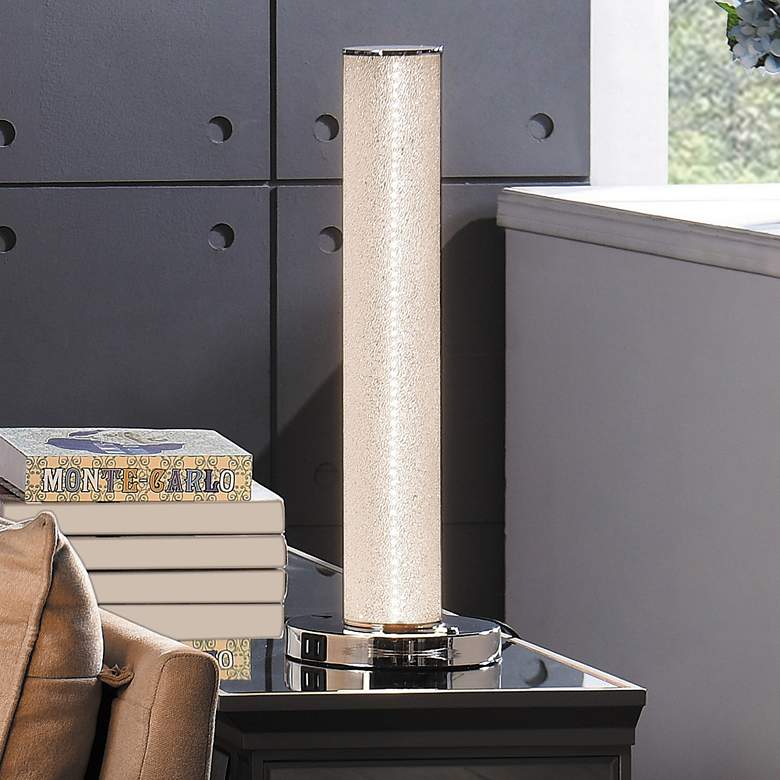 Image 1 Lite Source Quilla 20" Chrome and Diamond Acrylic LED USB Table Lamp