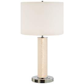 Image2 of Lite Source Quilla 26" Diamond Glass LED Table Lamp with USB Ports