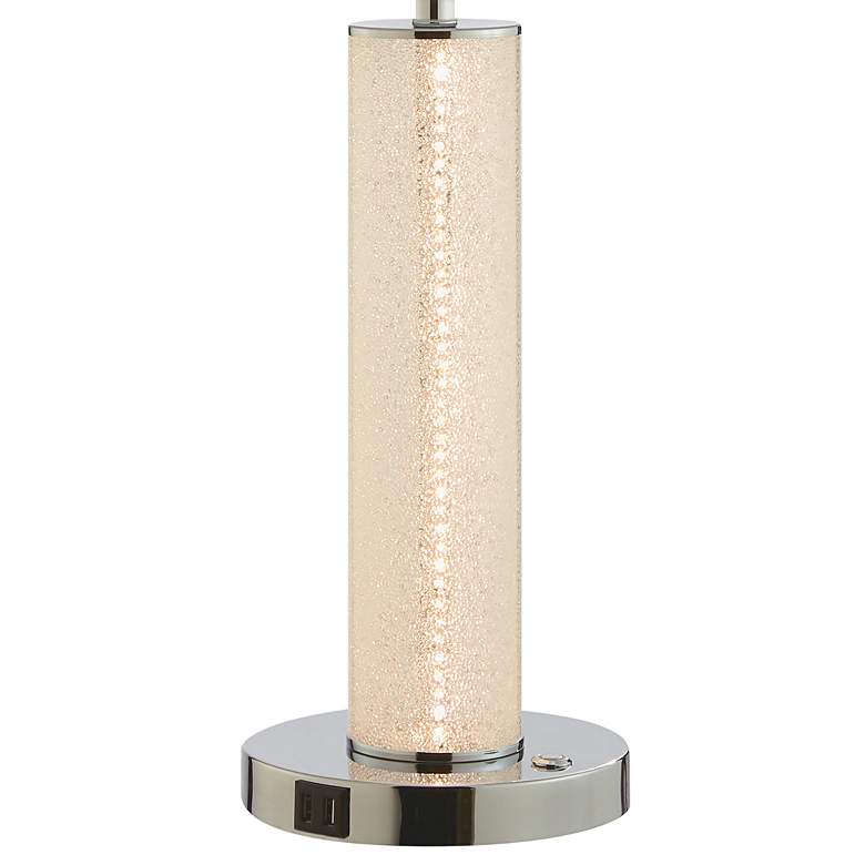 Image 5 Lite Source Quilla 26" Diamond Glass LED Table Lamp with USB Ports more views