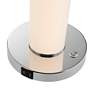 6_Lite Source Quilla 26" White Glass LED Table Lamp with USB Ports more views
