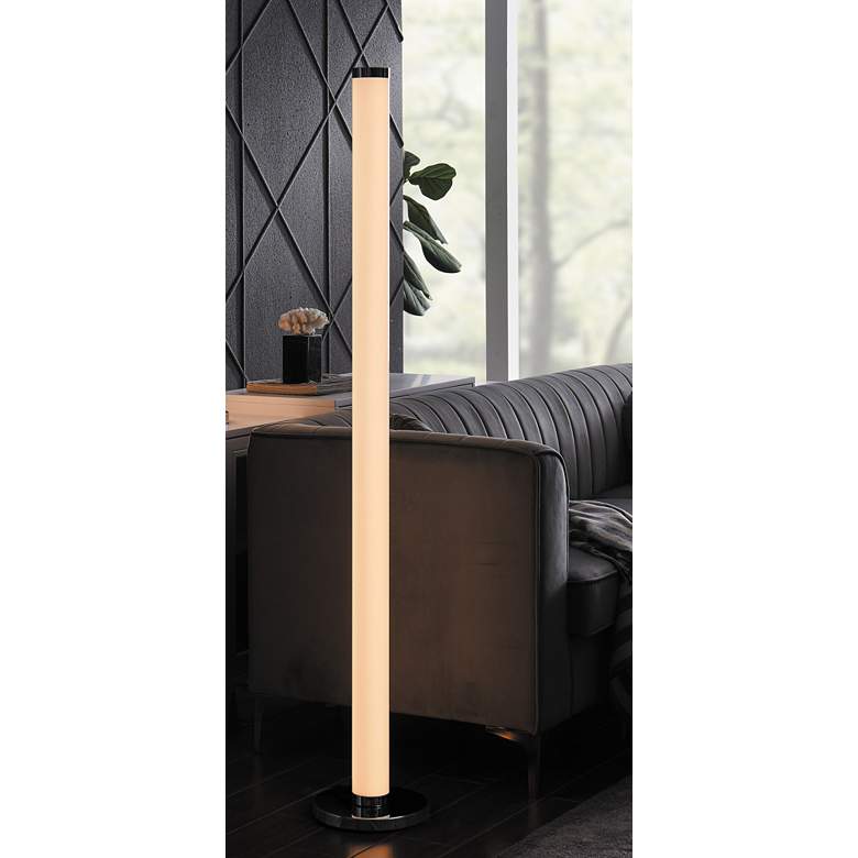 Image 1 Lite Source Quilla 63 3/4 inch Chrome and Acrylic LED Touch Floor Lamp