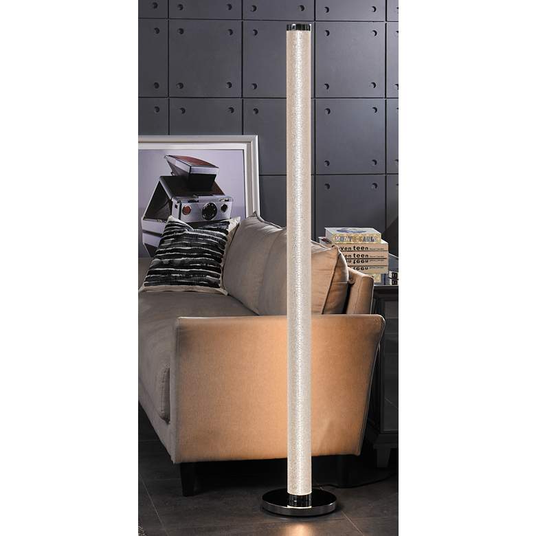 Image 1 Lite Source Quilla 63 3/4 inch Chrome and Glass LED Touch Floor Lamp