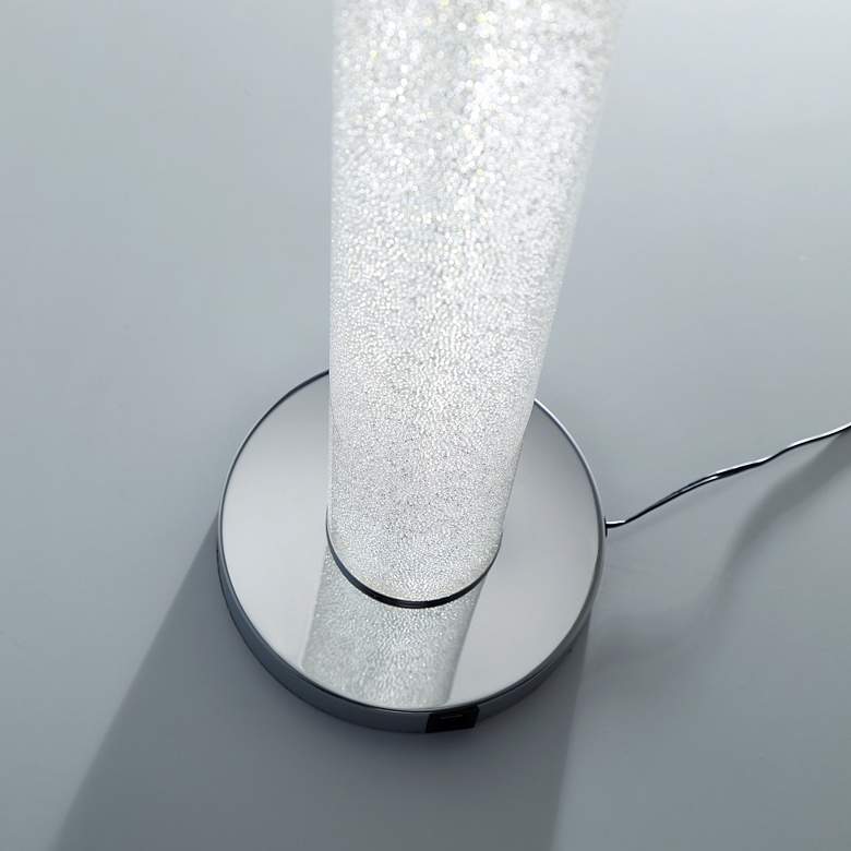 Image 3 Lite Source Quilla Chrome and Diamond Acrylic LED USB Accent Table Lamp more views