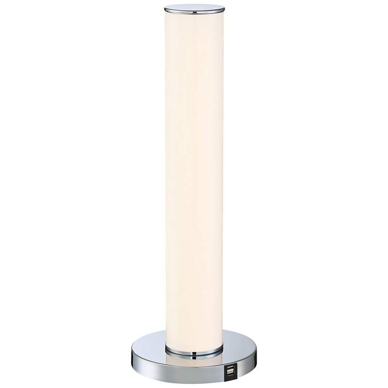 Image 2 Lite Source Quilla Chrome and Frosted Acrylic LED Accent USB Table Lamp