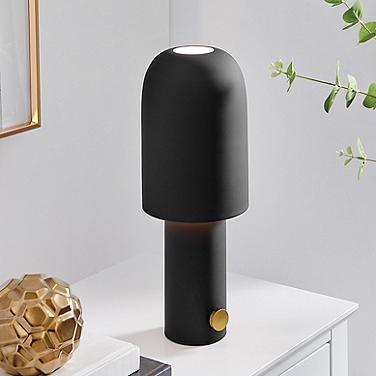 Lite Source Quito 15" High Modern Matte Black Cordless Table Lamp