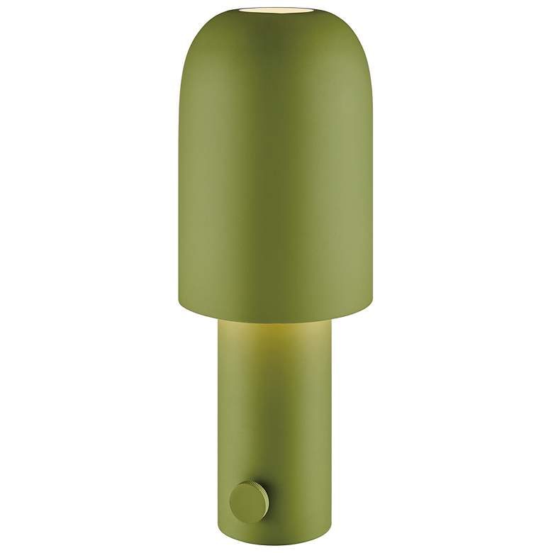 Image 1 Lite Source Quito 15" High Matte Avocado Green Cordless Table Lamp