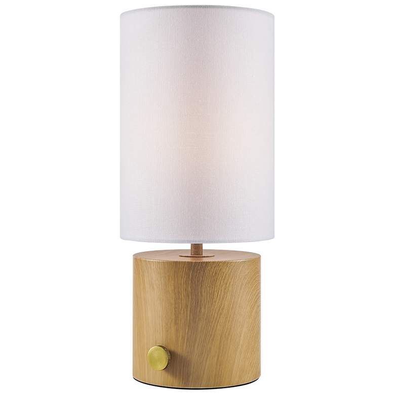Image 2 Lite Source Quoba 15 1/4" High Oak LED Accent Table Lamp